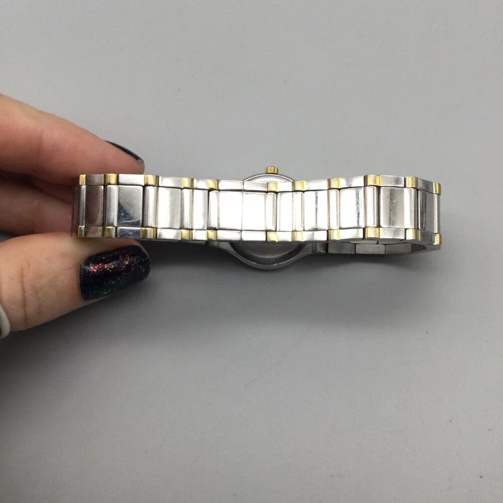 Bulova Womens Watch 25mm MOP Dial Two Tone Stainless Diamond New Battery 7.25